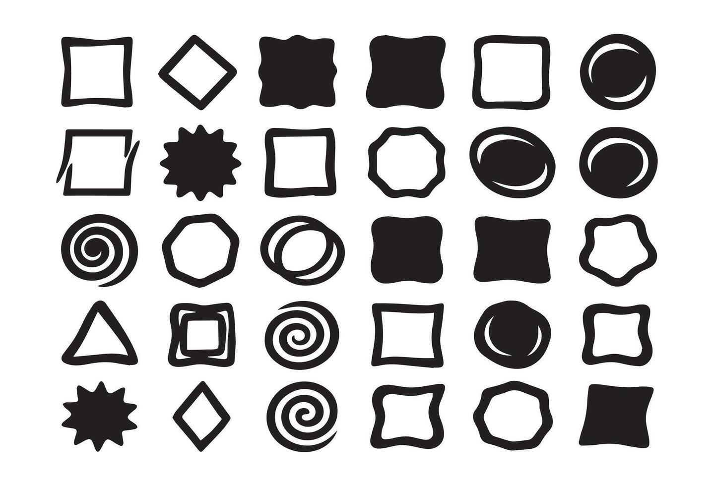 Hand Drawn Abstract Shape Icons Organic and Playful Decorative Elements vector