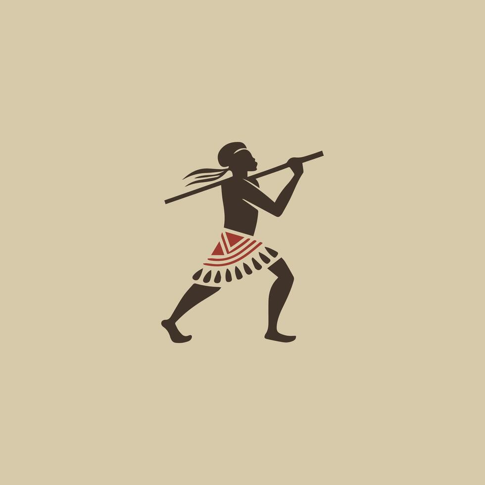 Tribal African a man with a spear in his hand vector