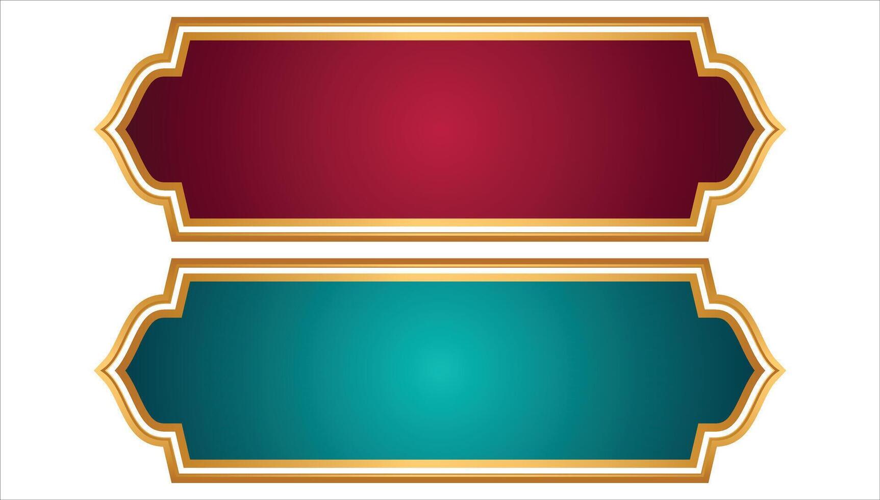 Luxury Golden Arabic Islamic Banner Title Frame Text Box vector
