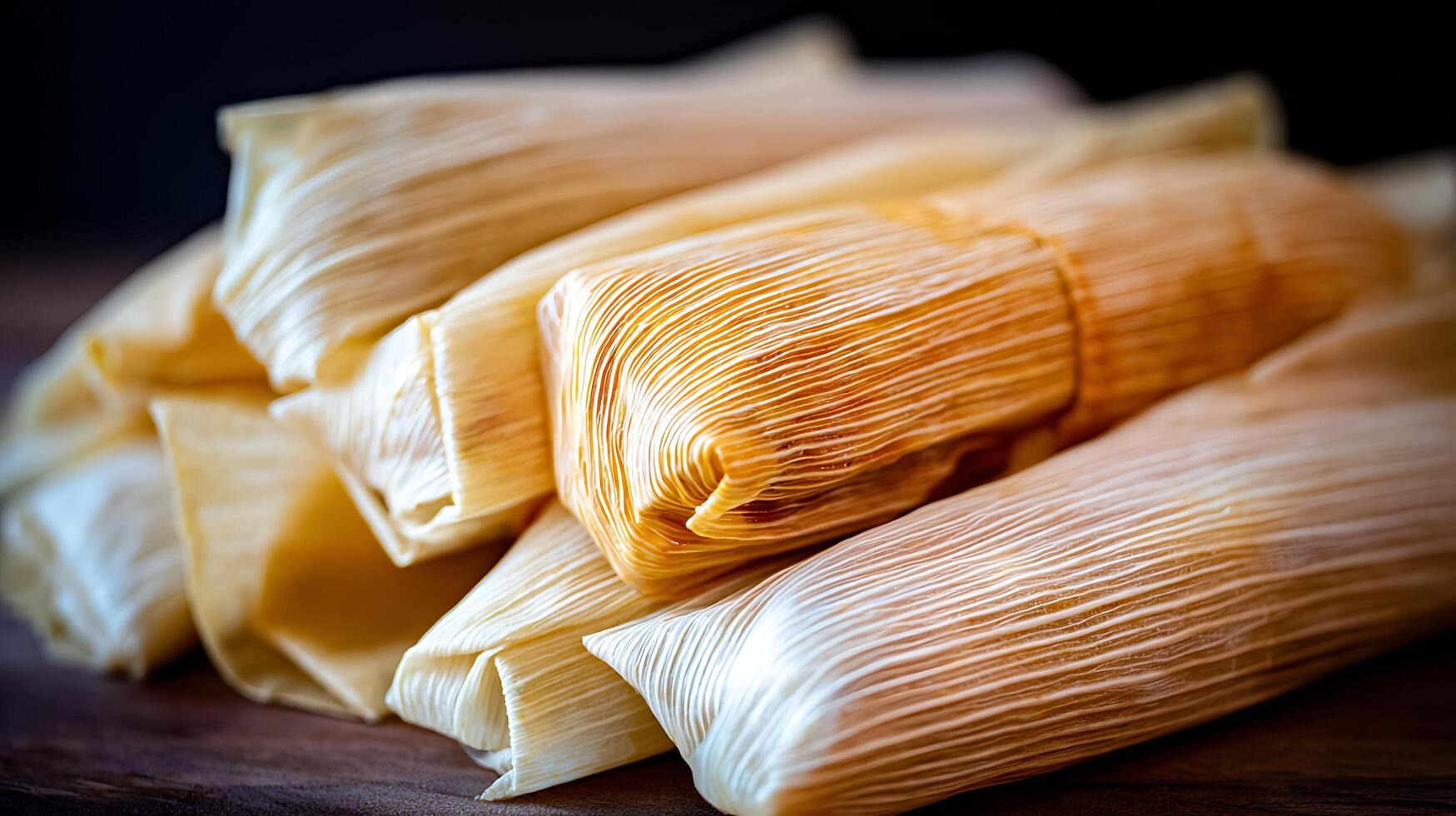 Delicious Tamales Wrapped in Corn Husks Ready to Be Cooked. photo