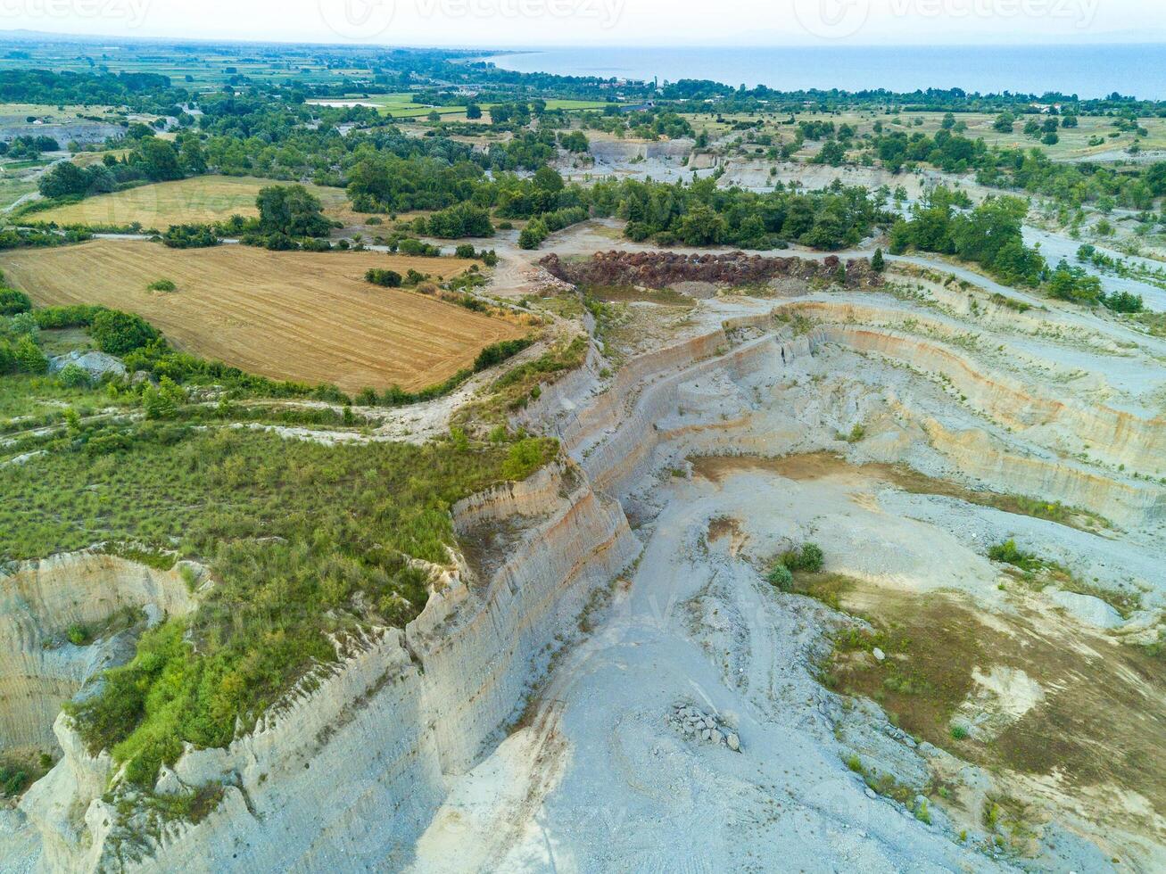 Modern equipment machines create sand craters Montenegro photo
