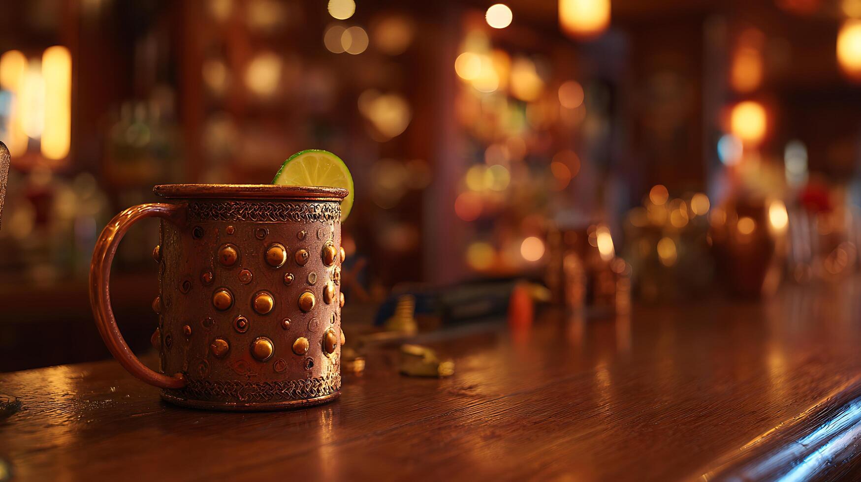Cozy Evening Refreshment Awaits at the Bar. photo