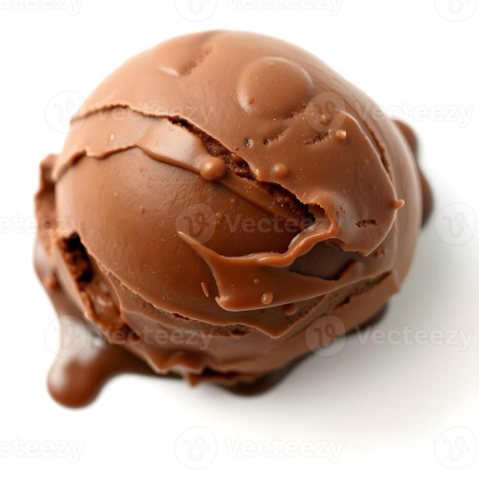 A single chocolate ice cream scoop for modern food presentation photo