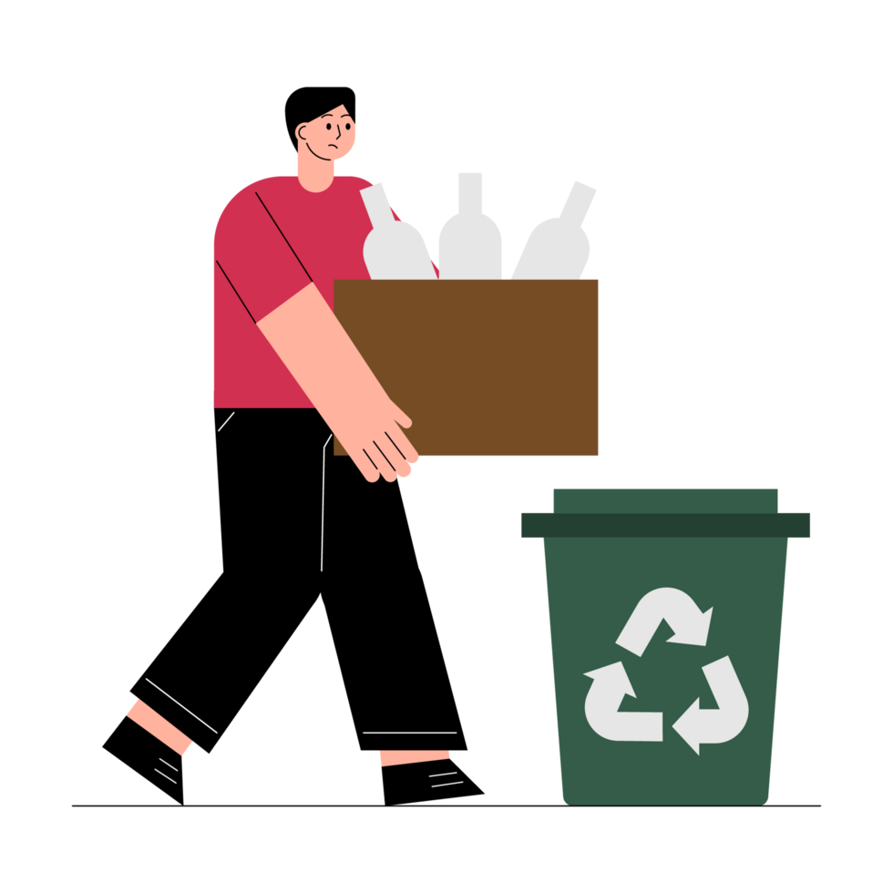 Delivering Box to Trash Bin png