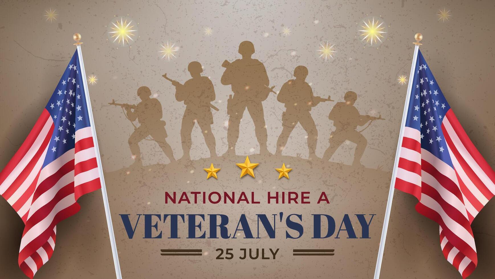 National Hire a Veteran's Day image vector