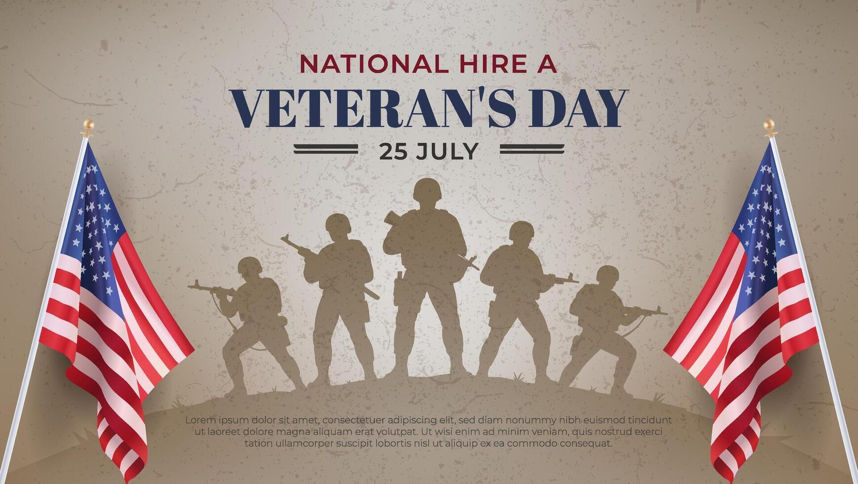 National Hire a Veteran's Day image vector