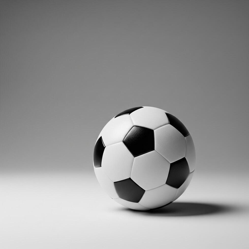 Classic soccer ball isolated on white background in a studio setting photo