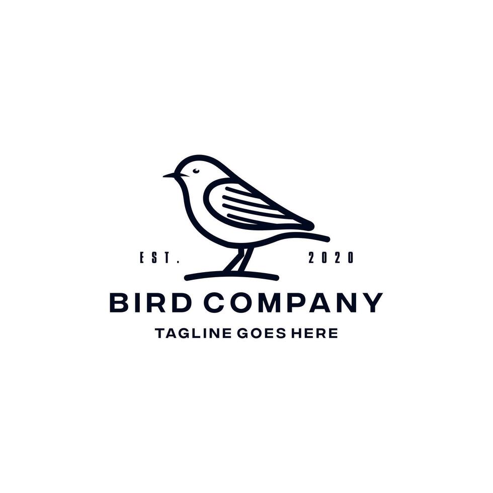 Bird Design Template Line Art Silhoutte Design vector