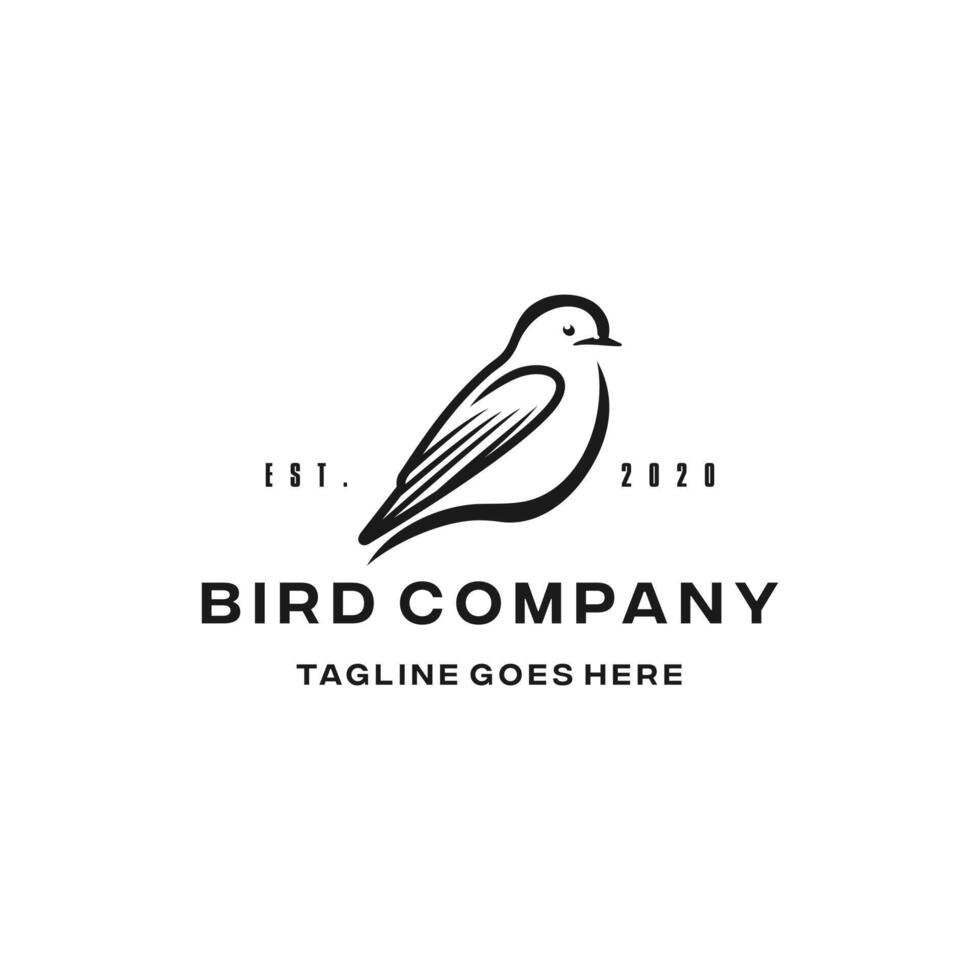 Bird Design Template Line Art Silhoutte vector