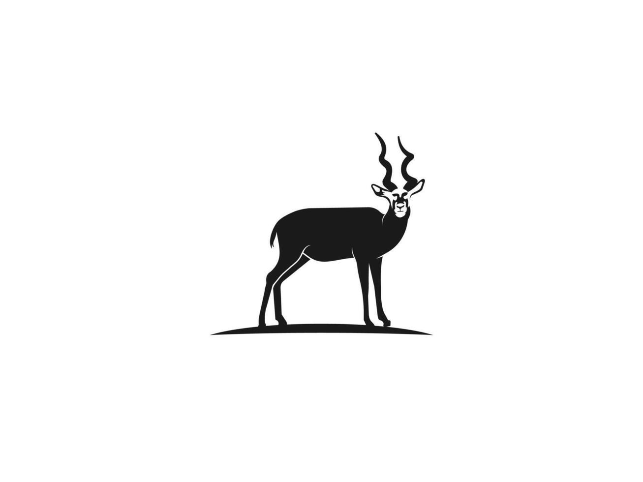 Blackbuck Black Mammal Animal Logo Design Silhoutte vector
