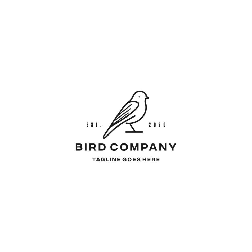 Bird design template icon. Bird line art design icon. Bird design inspiration. Bird line art silhoutte. vector