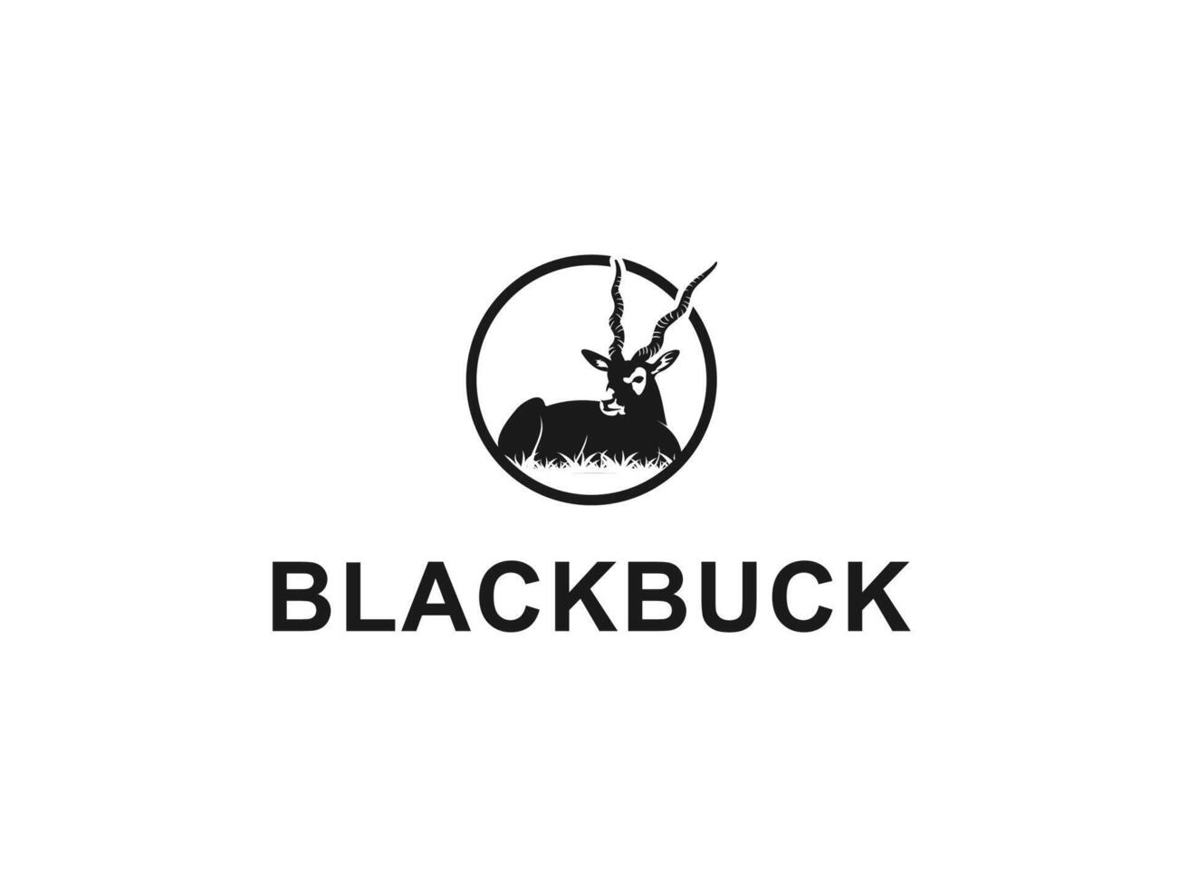 Blackbuck Mammal Animal Circle Logo vector