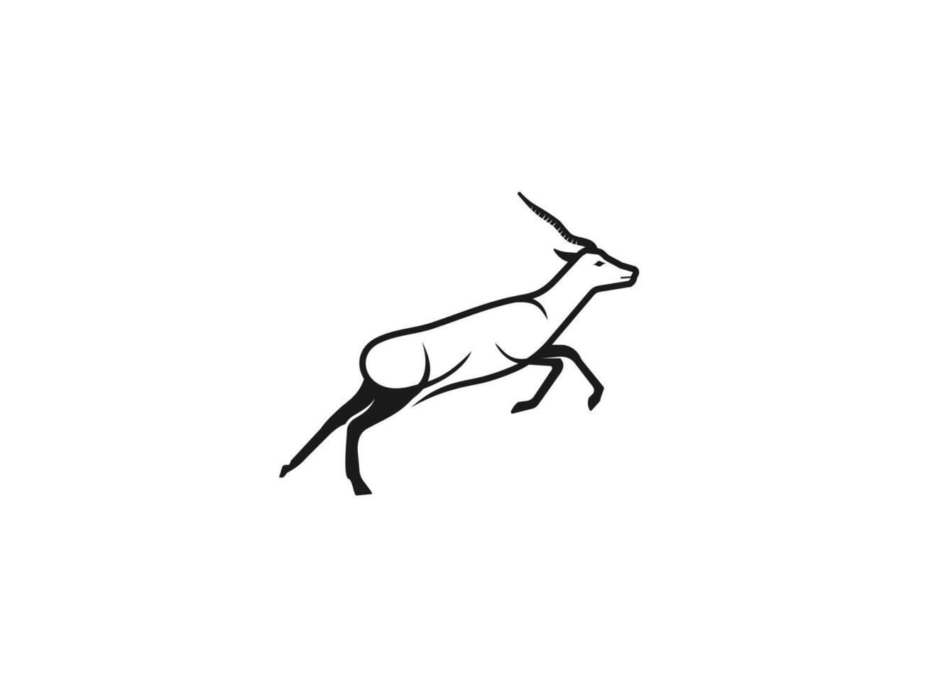 Blackbuck Jump Running Outline Mammal Animal Inspiration Logo Design vector