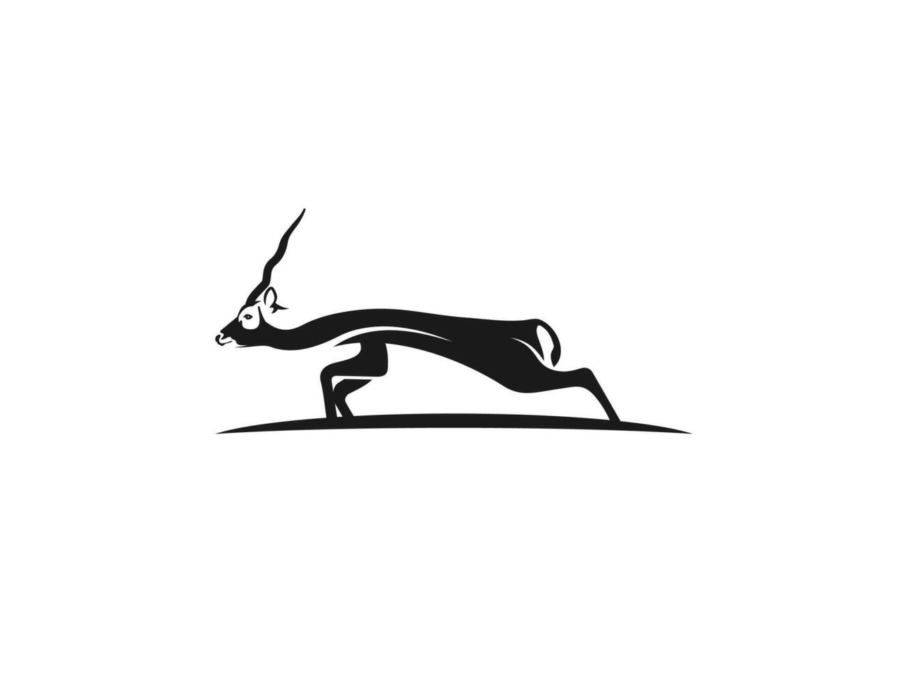 Blackbuck Jumping Run Black Mammal Animal Emblem Cirlce Inspiration Logo Design Silhoutte vector