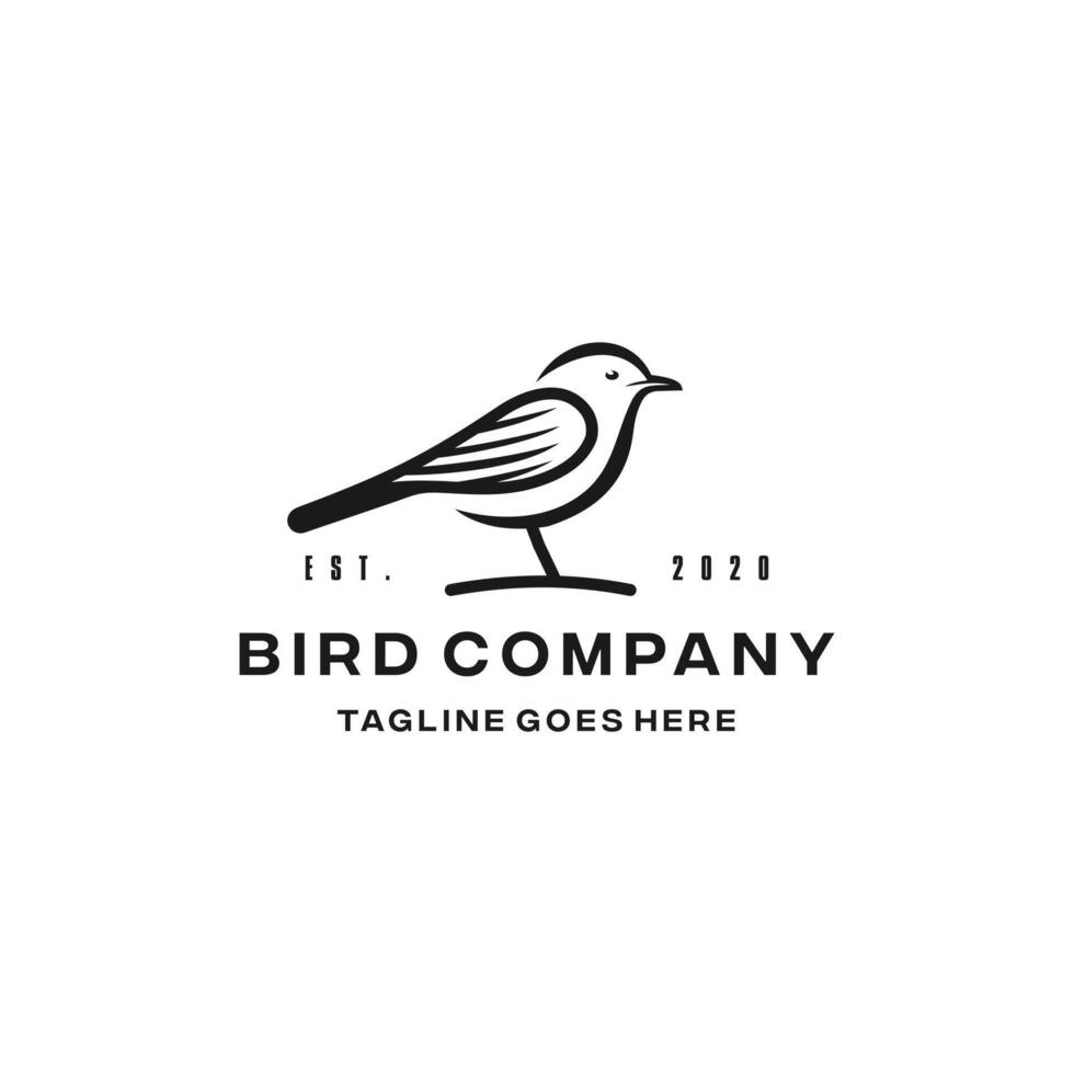 Bird Logo Template Line Art Silhoutte Design vector