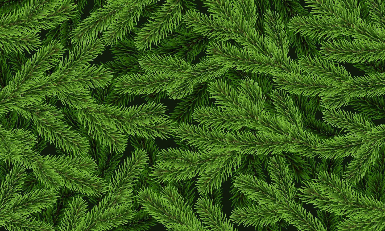Christmas tree background, fir branch pattern, green pine vector
