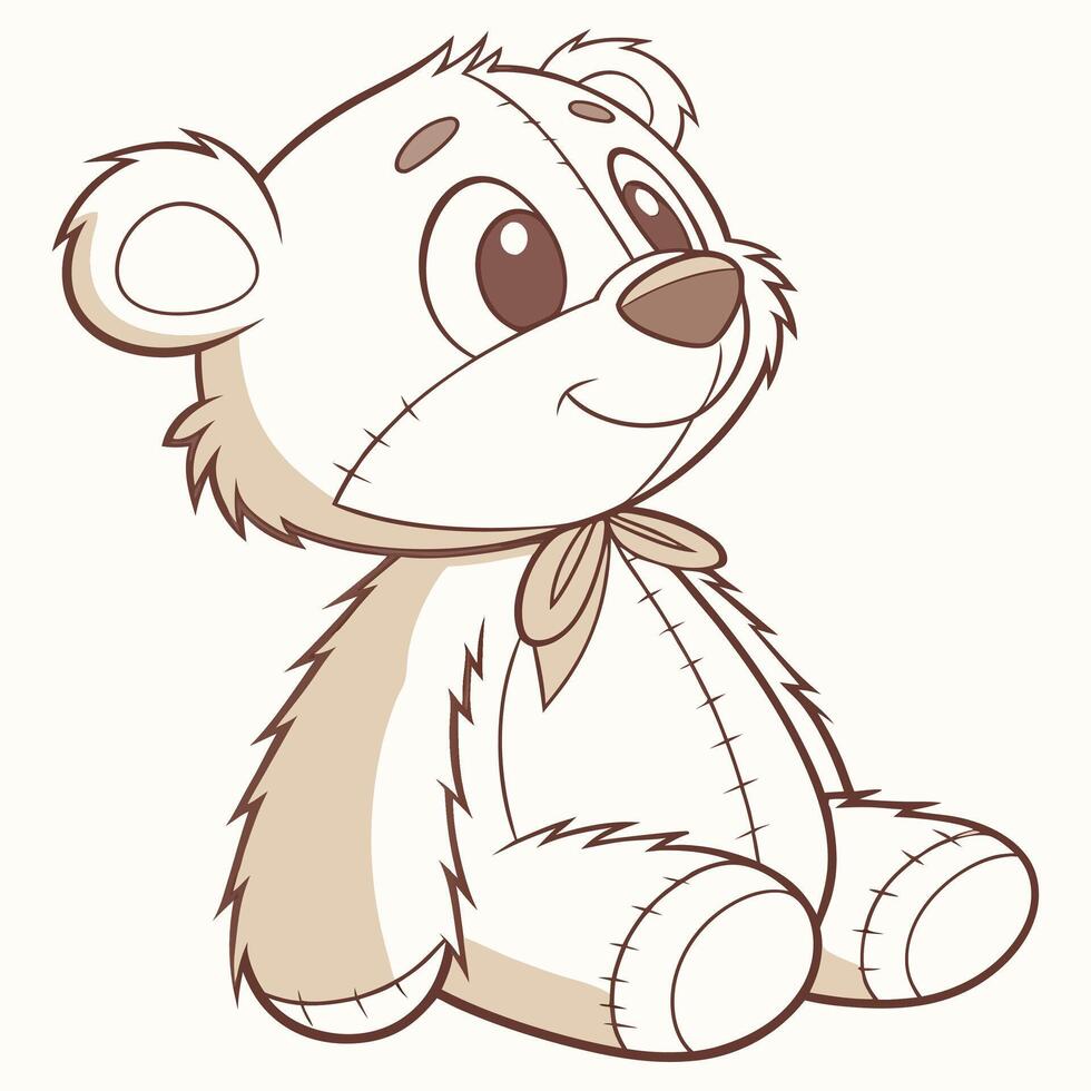 Adorable teddy bear on white background vector