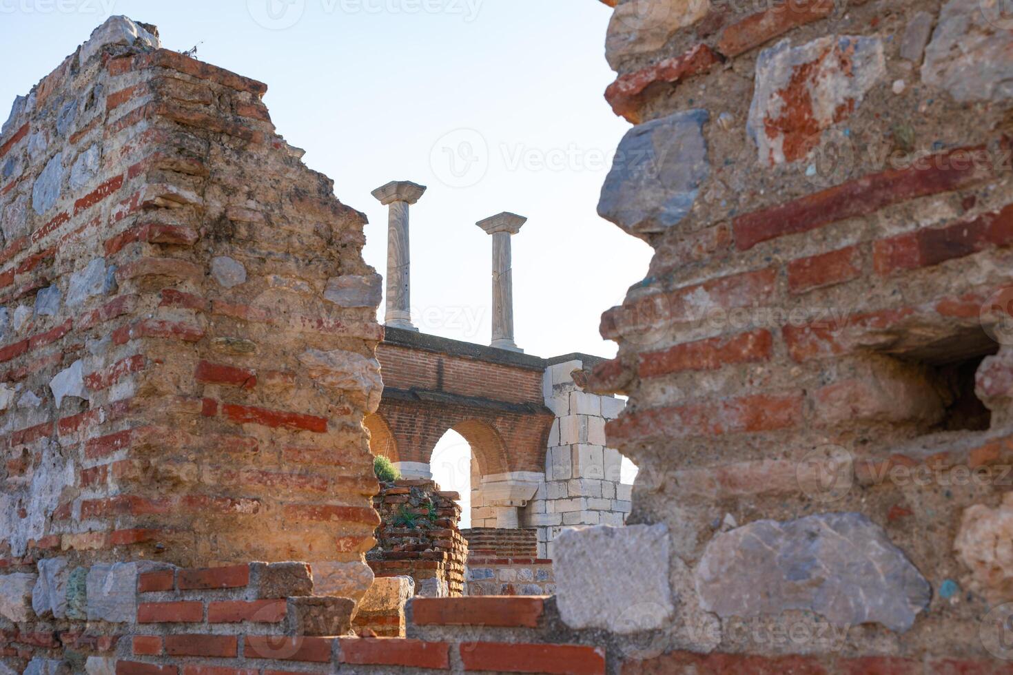 Ruins of the St. John Basilica in Selcuk district of Izmir in Turkey photo