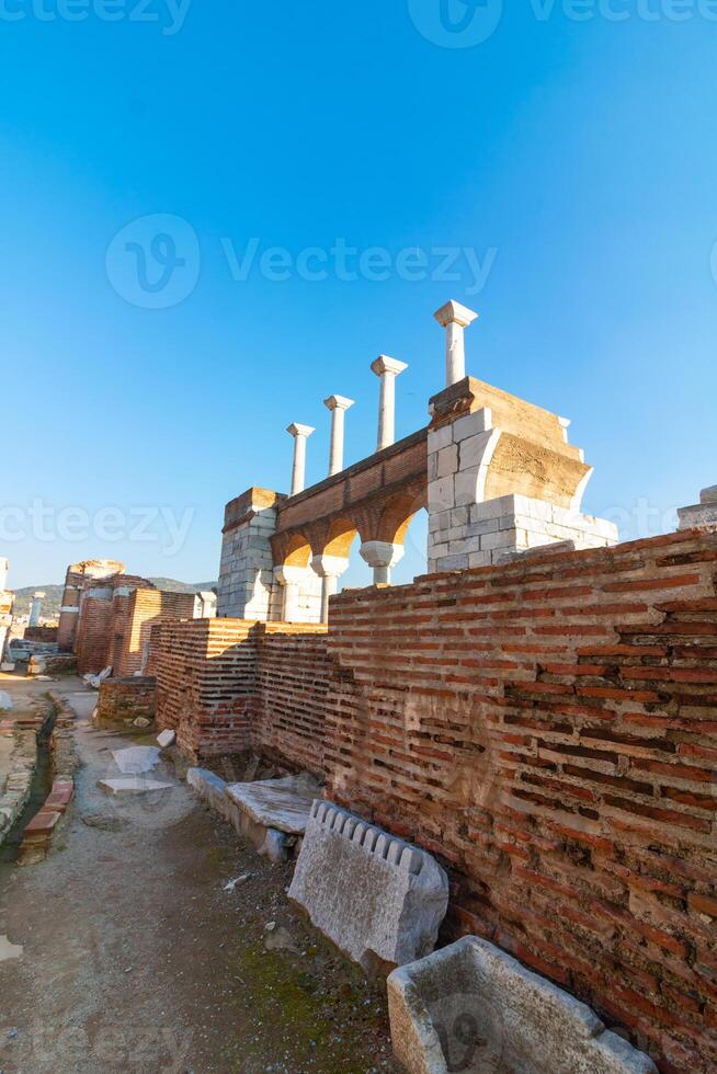 St. John Basilica. Ruins of St. John Basilica in Selcuk Izmir Turkey. photo