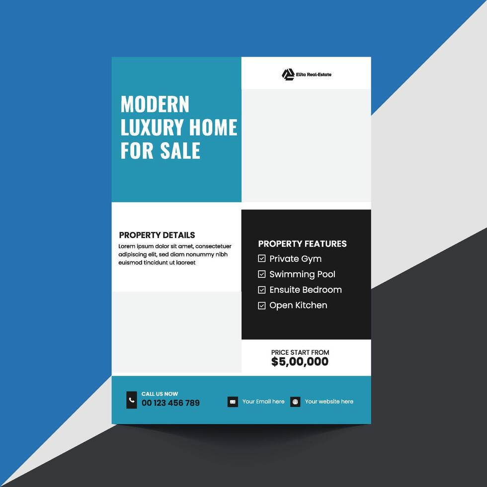 Modern luxury home advertisement vector