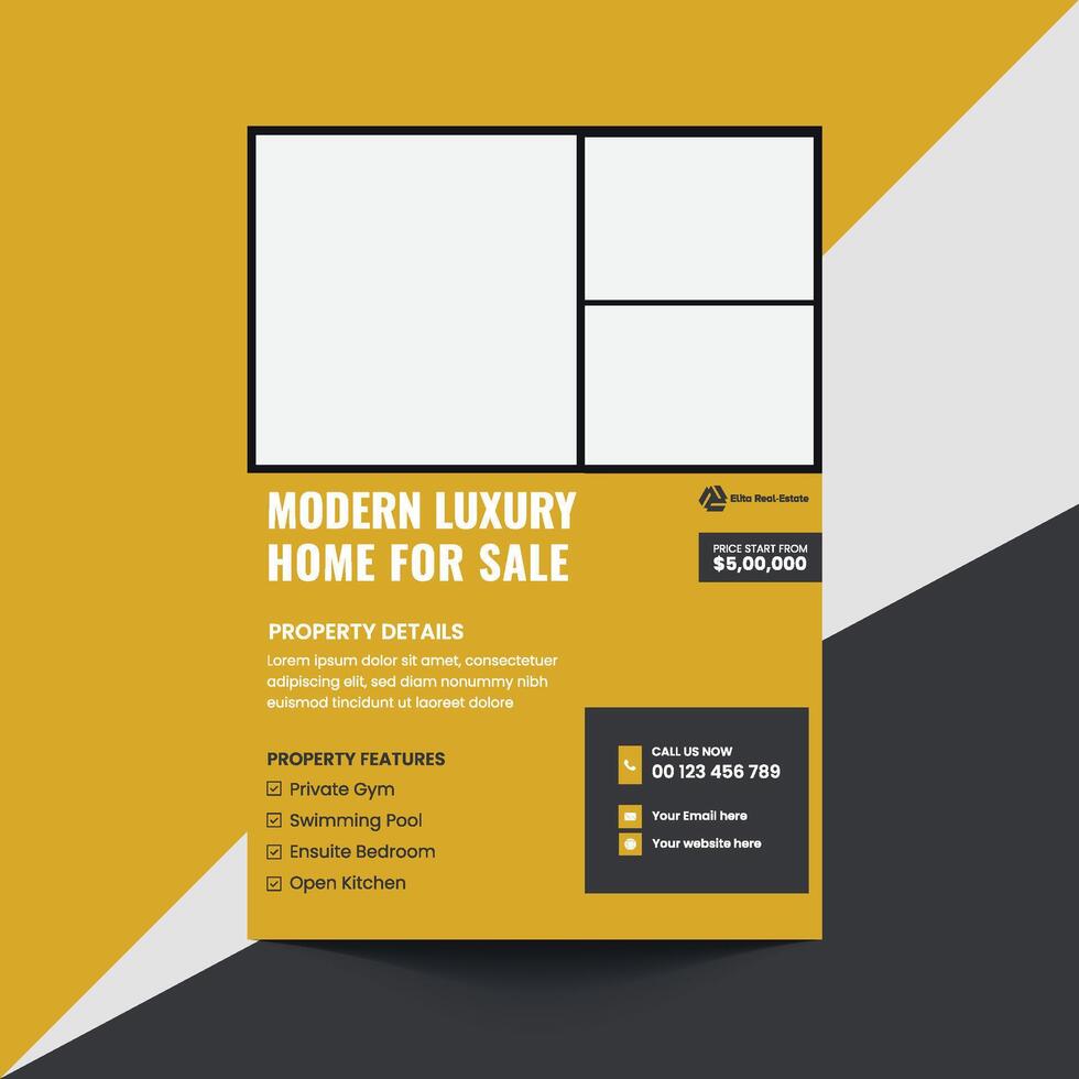Luxury home flyer design vector
