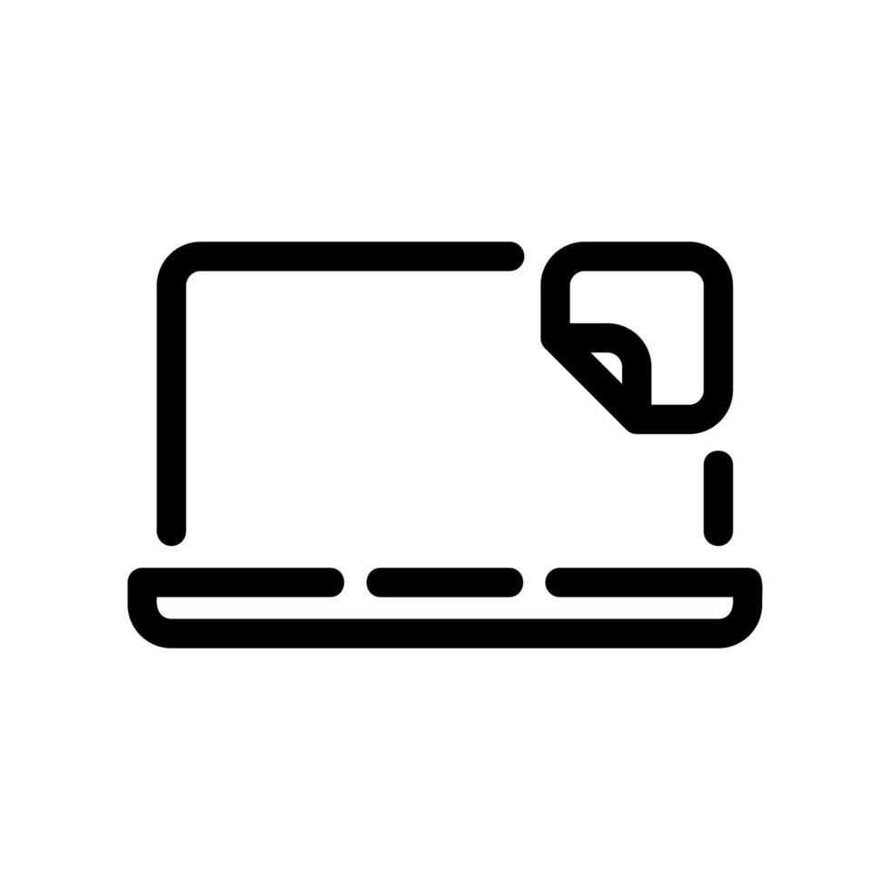 Laptop with a Document Sticker on the Screen Icon vector