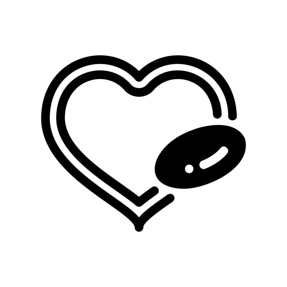 Heart Health Icon with a Pill Inside a Heart Outline vector