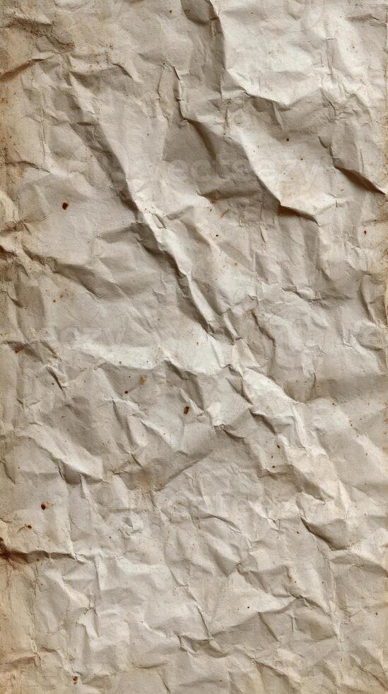 Vintage Crumpled Paper Texture with Stains and Wrinkles Perfect for Backgrounds and Graphic Design Projects Requiring an Aged Look photo
