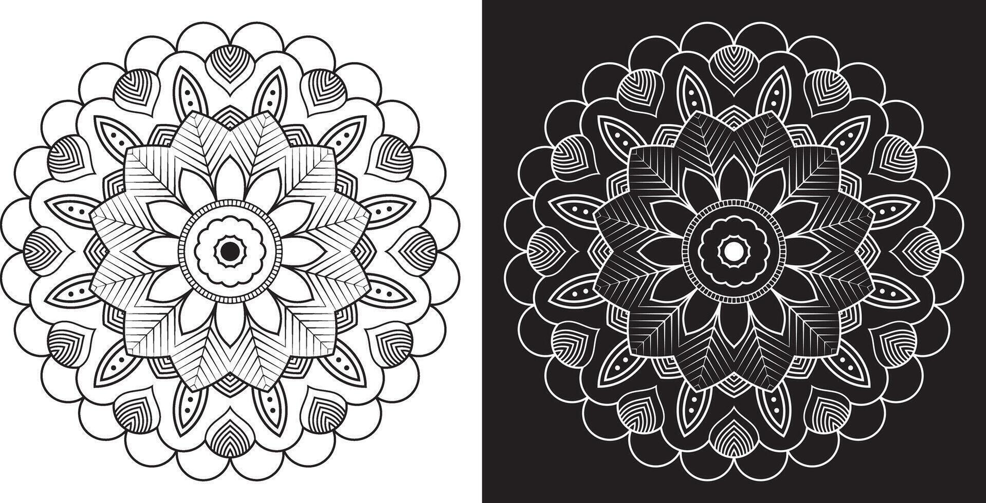 Exquisite Mandala Patterns in Black, White, and black Hues vector
