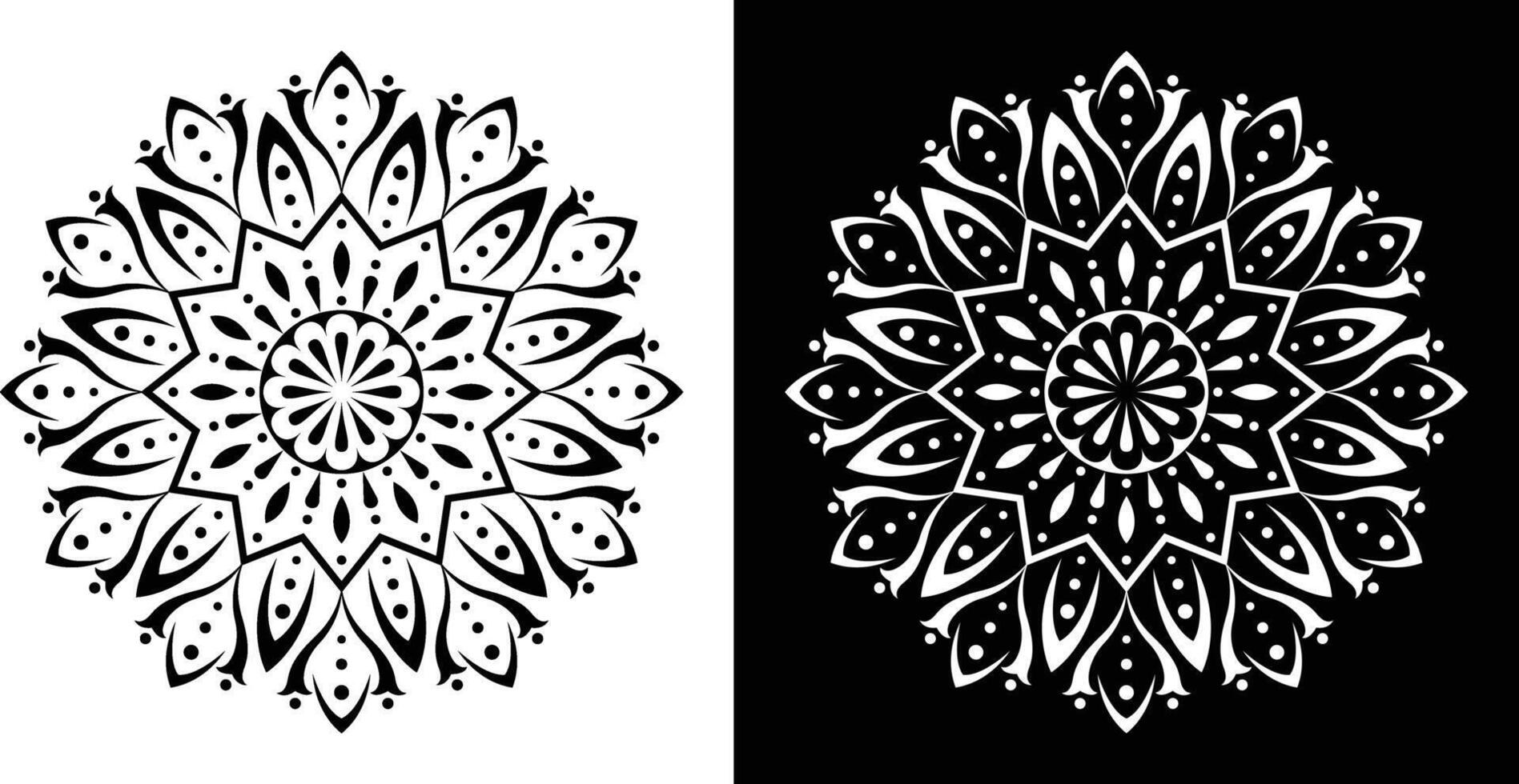 Stunning Symmetrical Mandala Patterns with Bold Contrasts vector