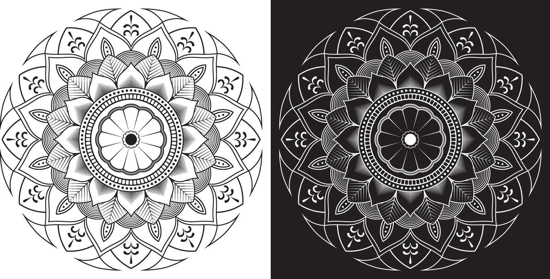 Ornate Mandala Designs on Striking Background Color Variations vector