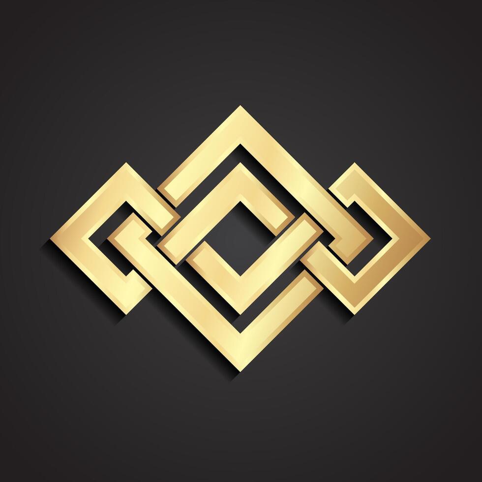Golden geometric logo design vector