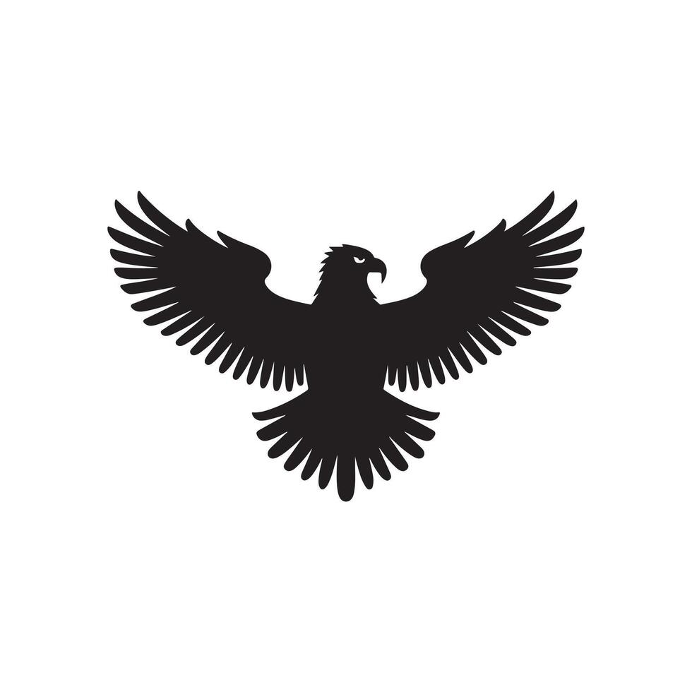 Eagle with Spread Wings Silhouette for Strength and Freedom Symbolism vector