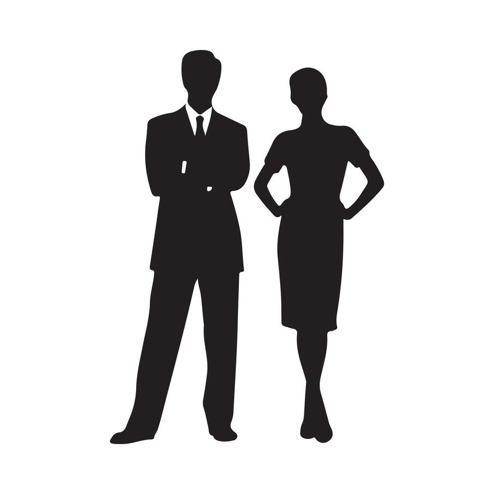 Businessman and Businesswoman Silhouettes for Corporate Concepts vector