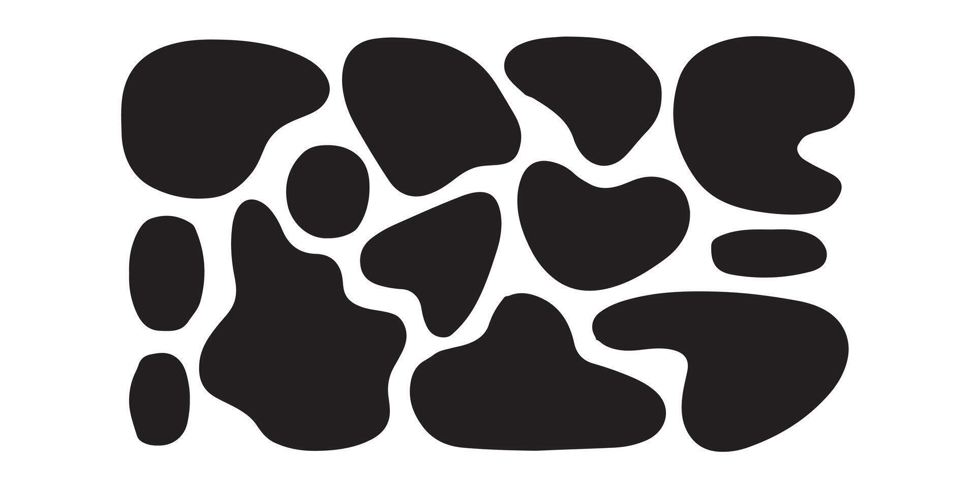 Abstract Cow Pattern Shapes for Animal and Nature Themes vector