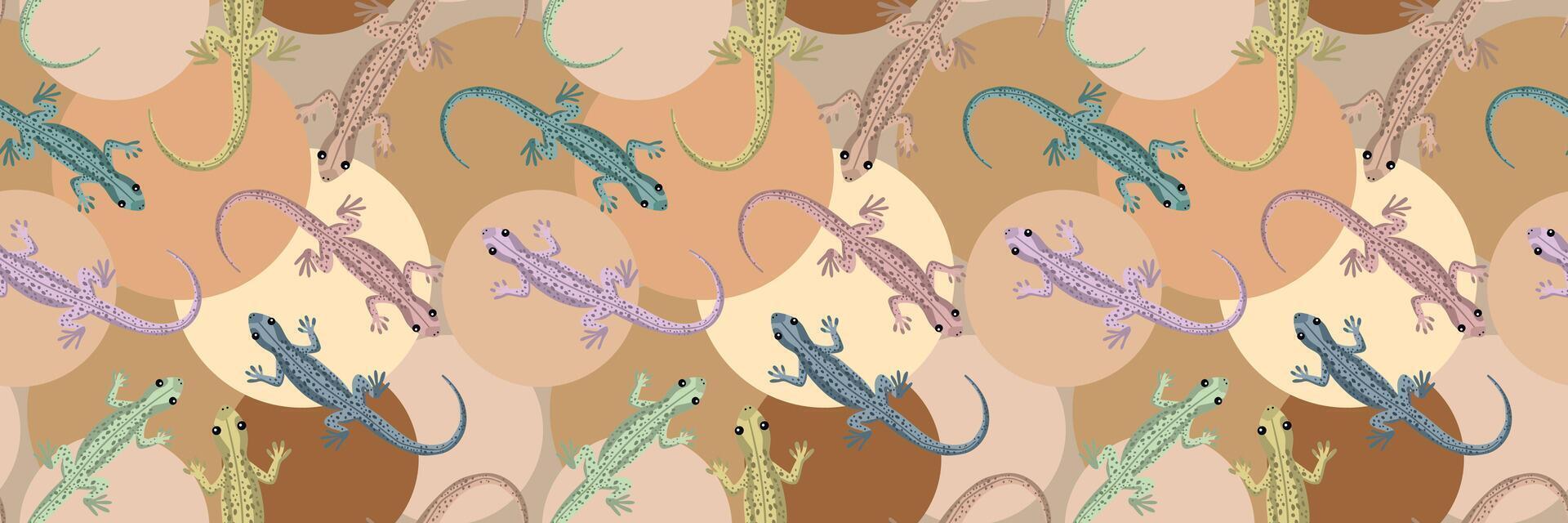 seamless desert reptile pattern repeating lizard design for fabric and backgrounds nature inspired textile print design vector