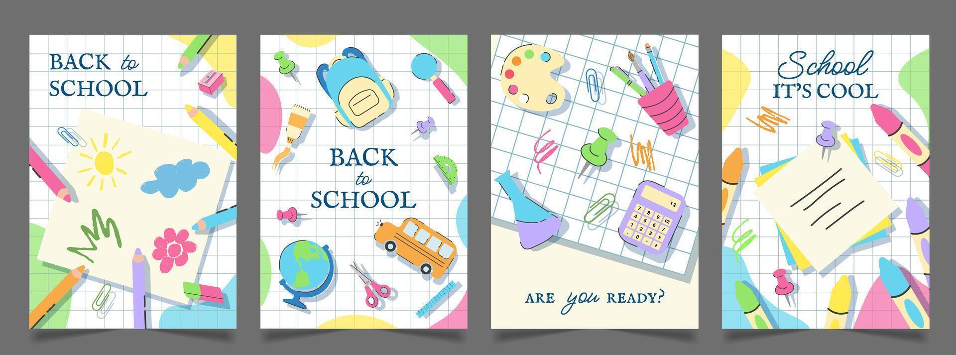 Colorful back to school designs vector