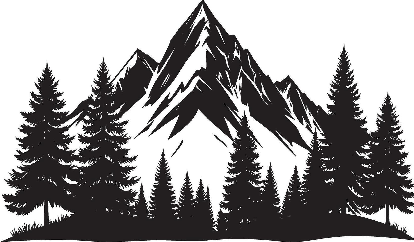 Mountain landscape with trees and mountains vector
