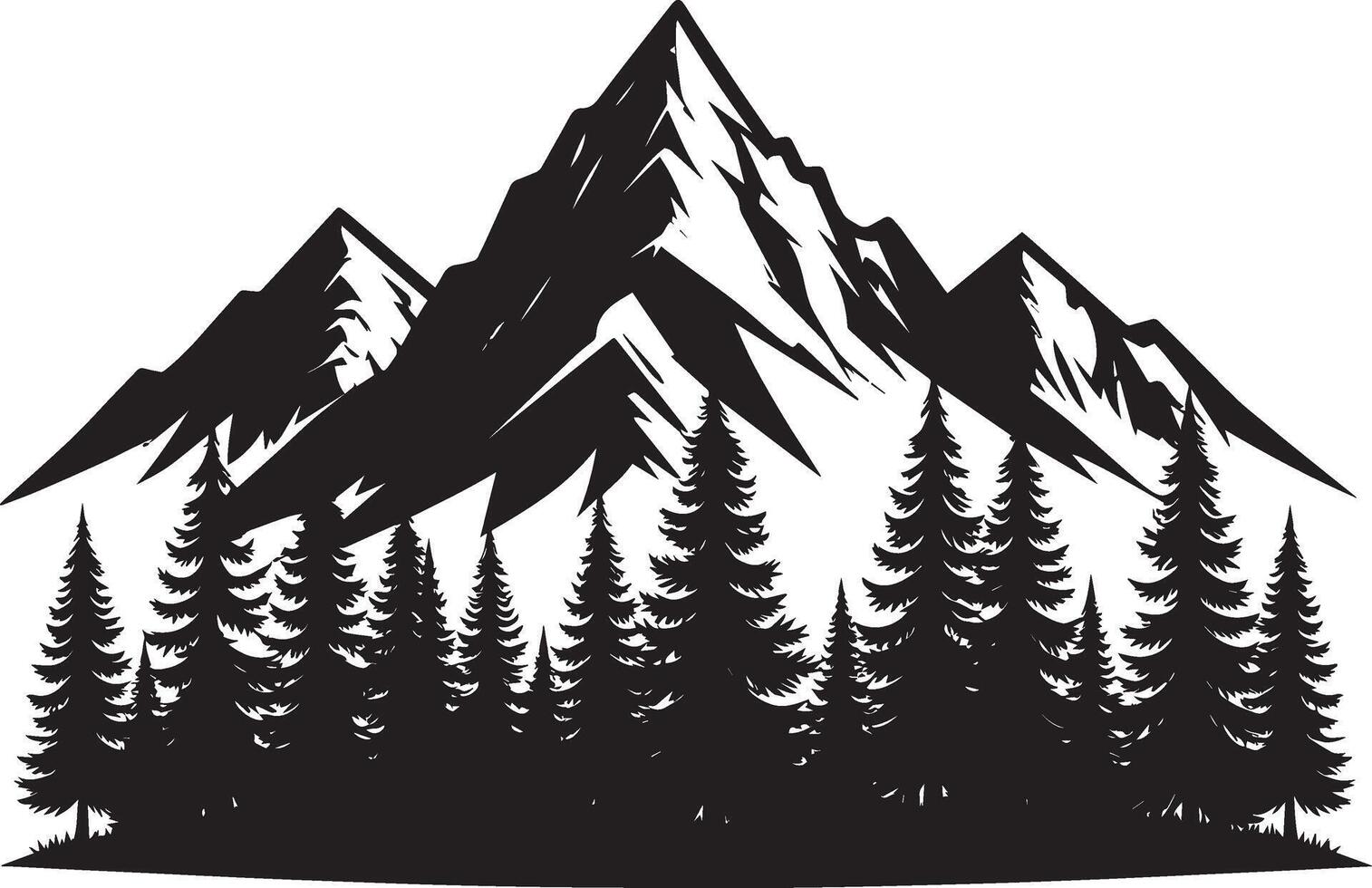Mountain landscape with trees and mountains 2 vector