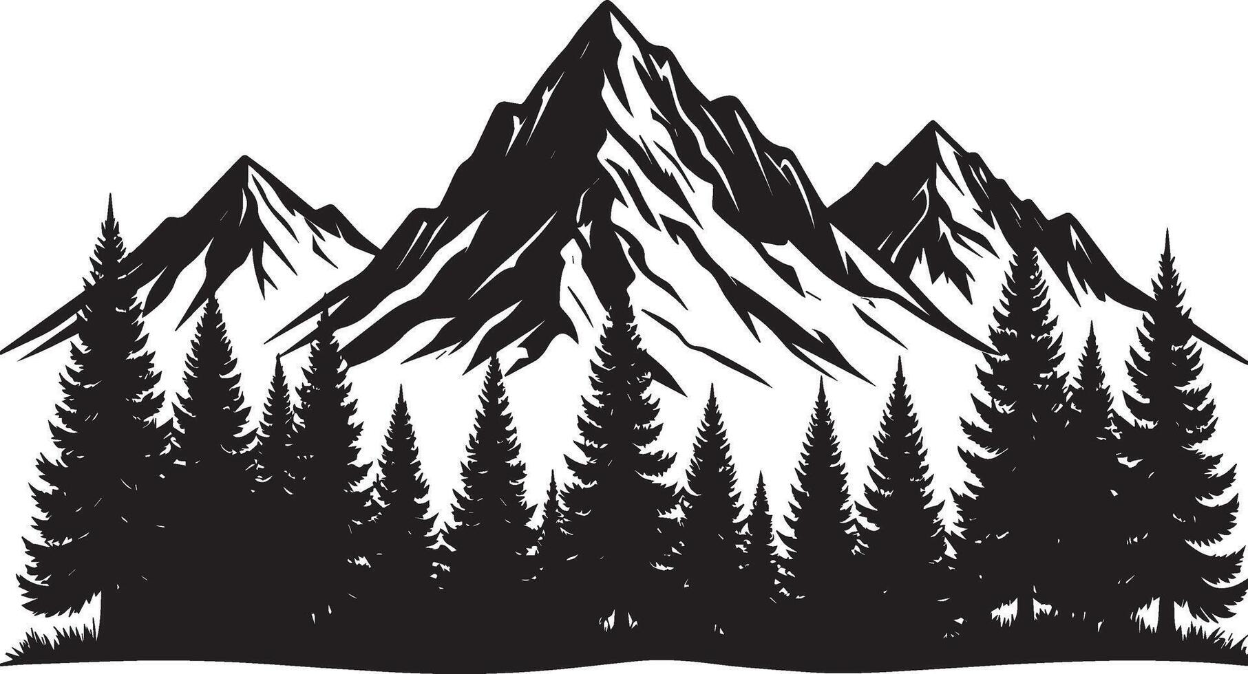 Mountain landscape with trees and mountains 10 vector