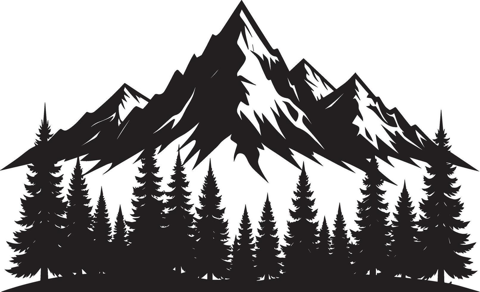 Mountain landscape with trees and mountains illustration 9 vector