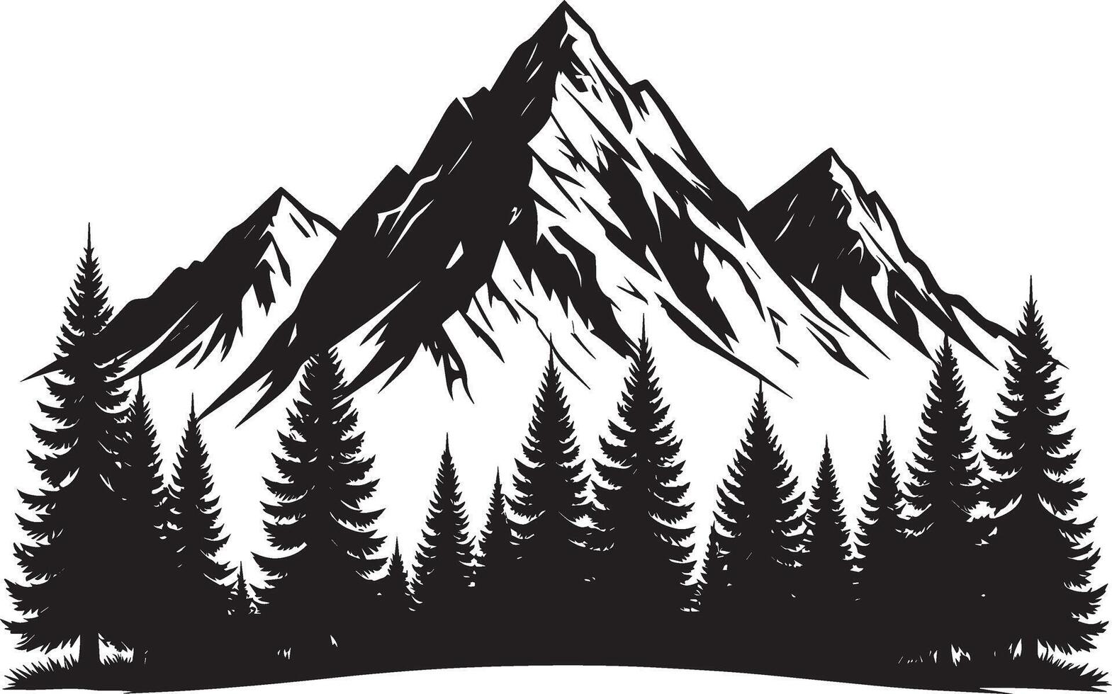 Mountain landscape with trees and mountains 3 vector
