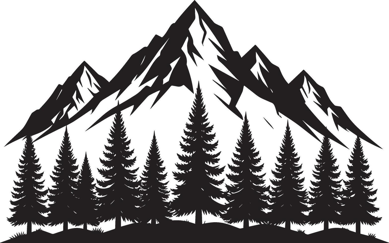 Mountain landscape with trees and mountains illustration 11 vector