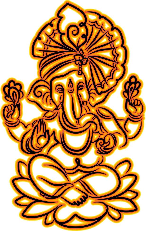 Hindu god Ganapati illustration vector