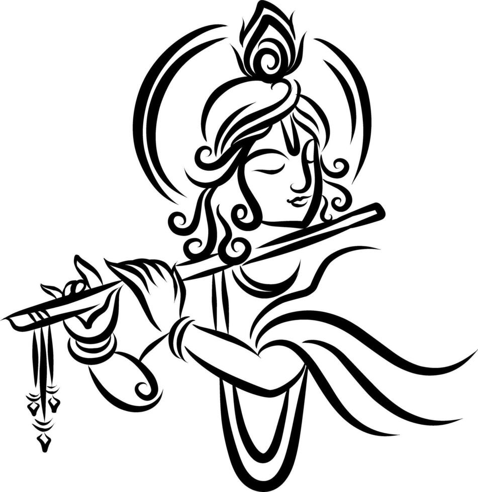 Shree Krishna holy hinduism of India vector