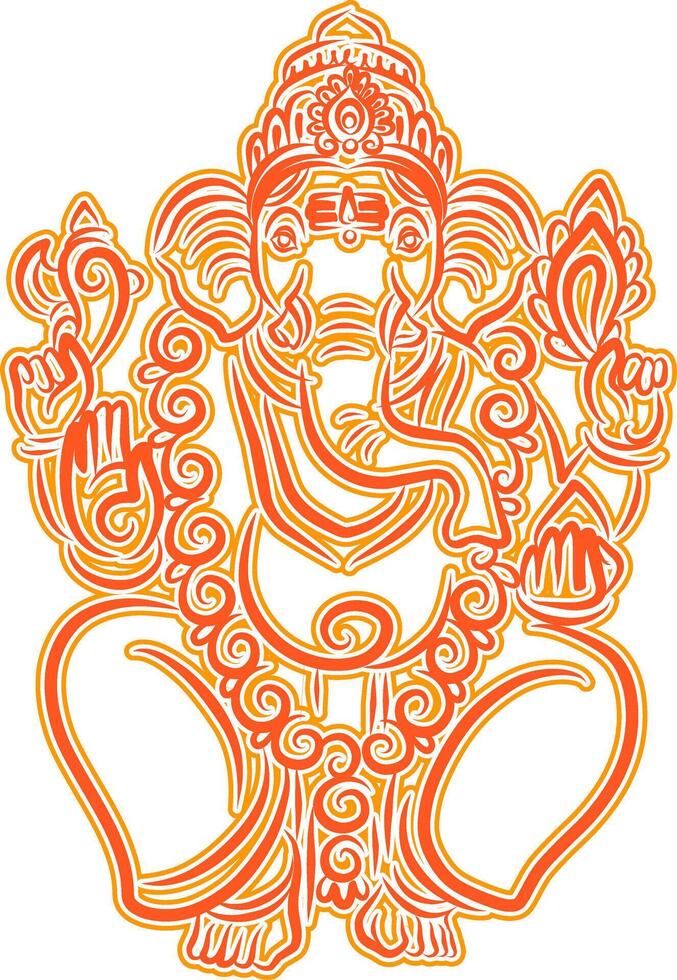 Indian Hindu god ganesh vector
