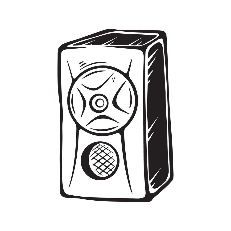 Illustration of a speaker lineart doodle vector