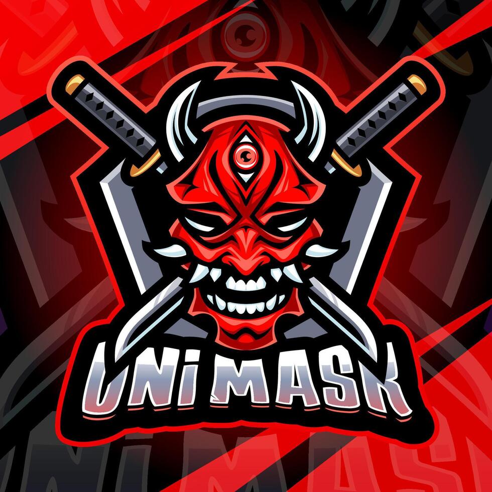 Fierce UniMask logo with swords vector