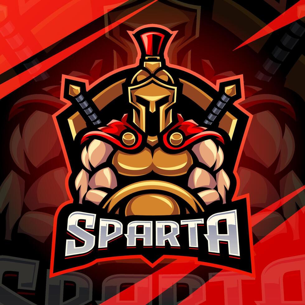 Sparta logo illustration with warrior vector