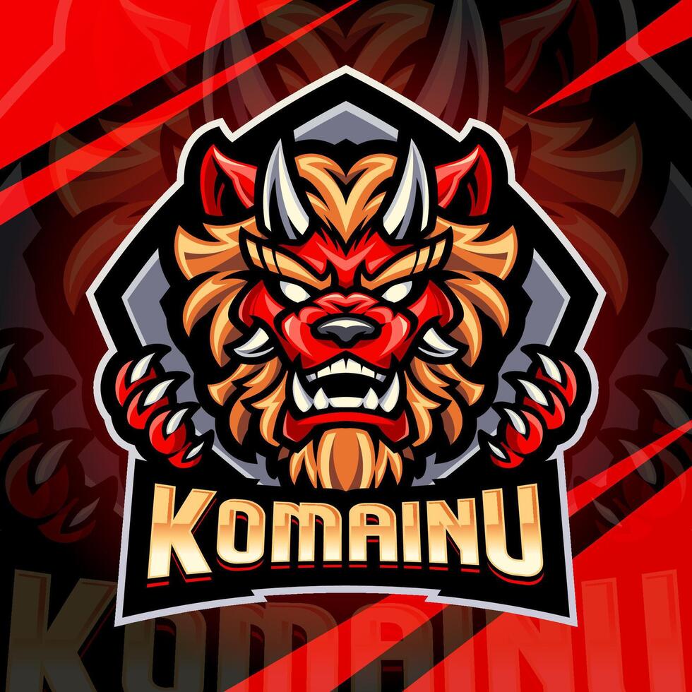 Fierce Komainu logo design vector
